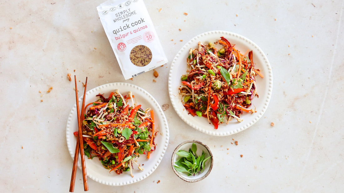 Asian Quinoa Salad with Edamame & Rainbow Veggies