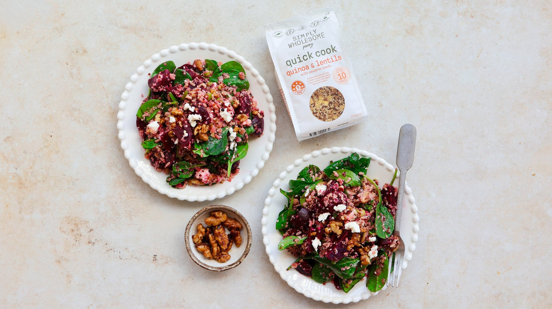 Beetroot, Quinoa & Candied Walnut Salad