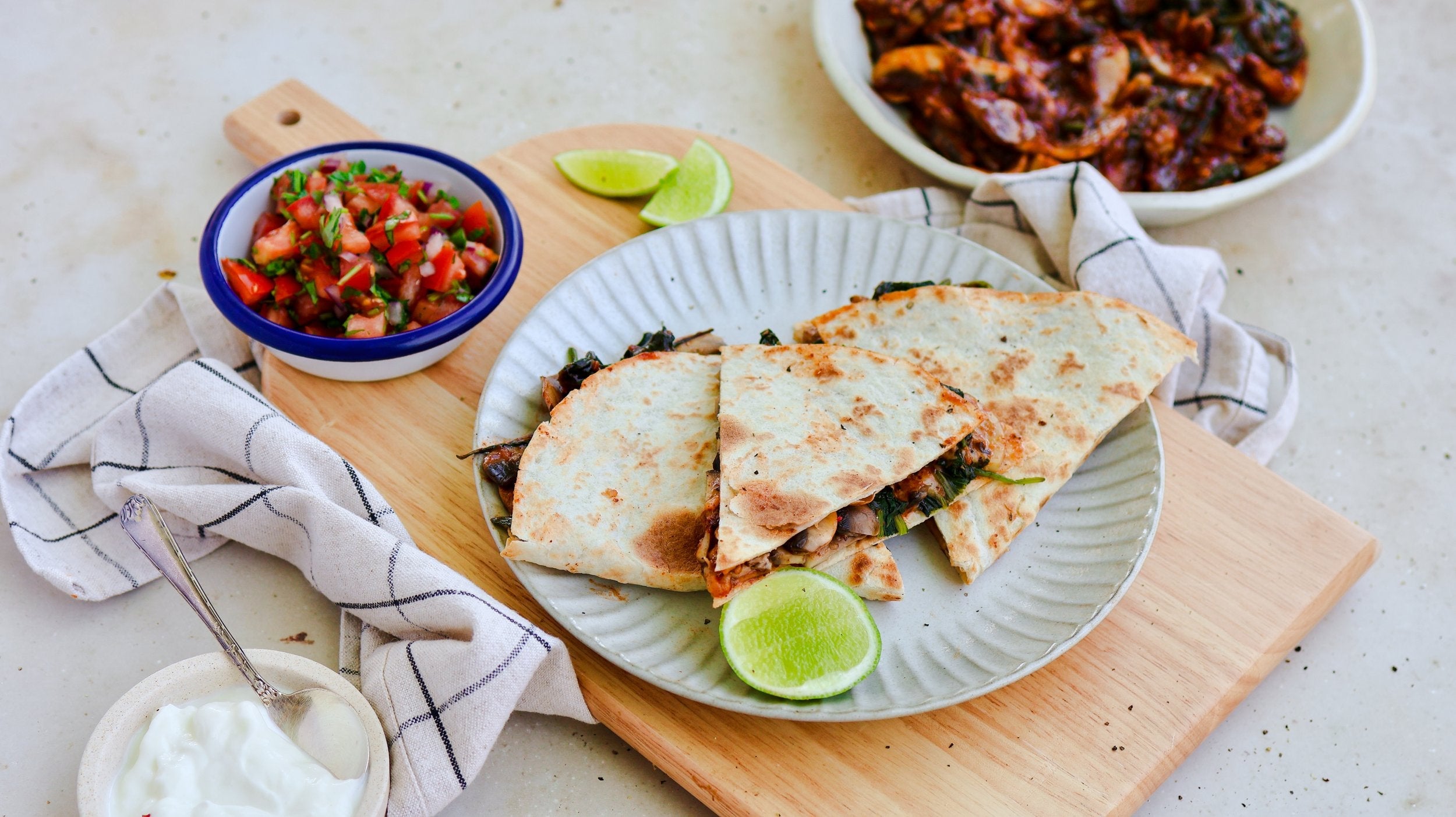 Mushroom &amp;amp; Spinach Quesadillas
 &ndash; Simply Wholesome Pantry