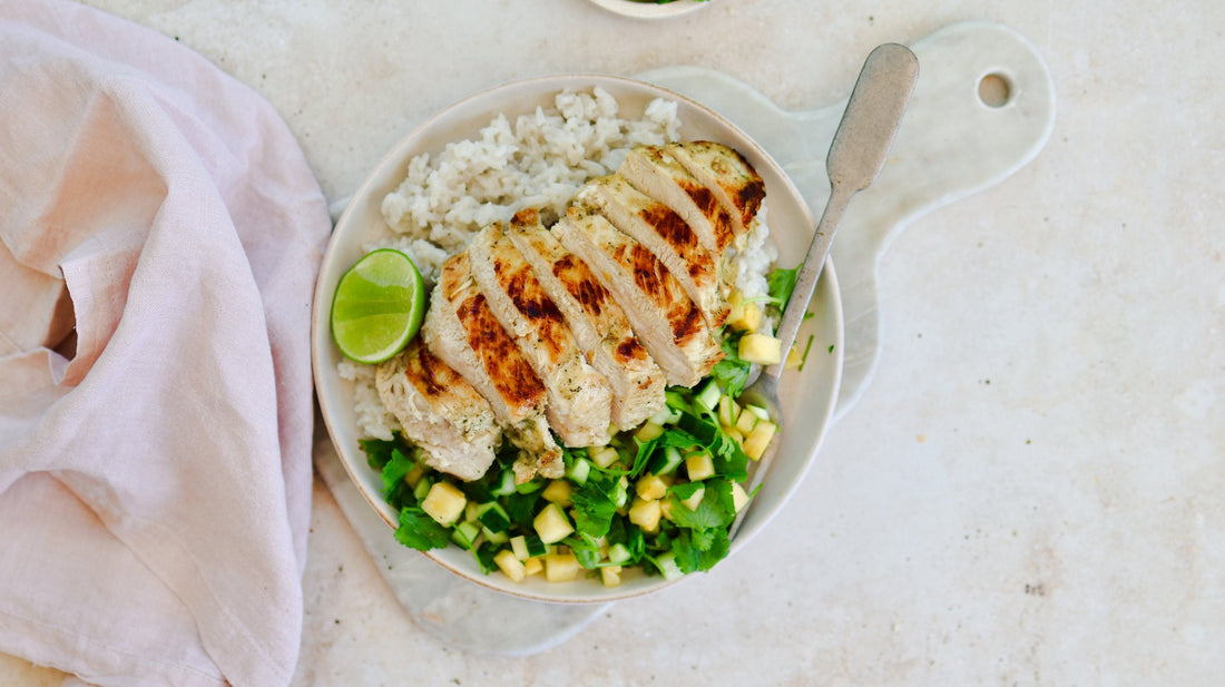 Thai Chicken with Pineapple & Cucumber Salsa