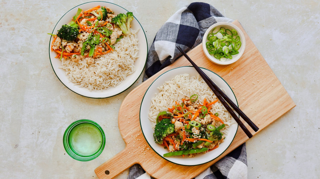 Asian Mince, Broccoli and Rice