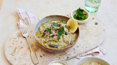 Creamy One Pan Chicken &amp; Mushroom Risotto