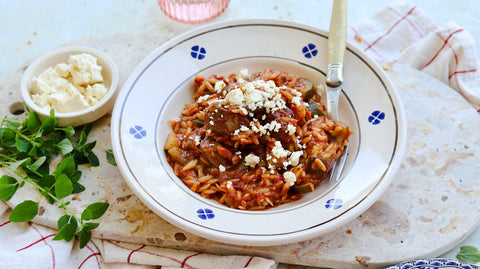 Greek Lamb, Tomato &amp; Risoni Bake
