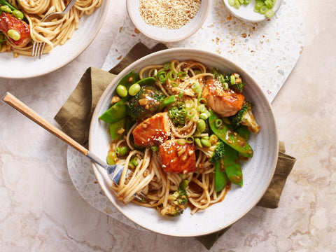 Teriyaki Salmon with Noodles