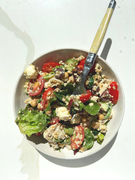 Mediterranean Chickpea, Chicken and Bocconcinni Salad