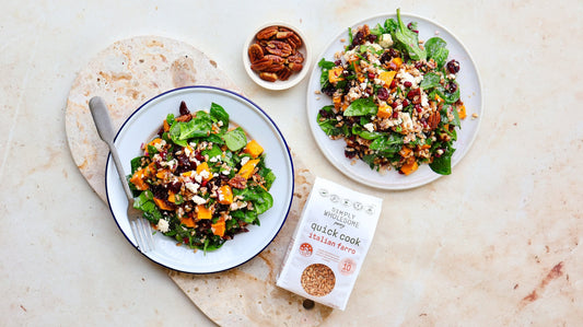 Roasted Pumpkin, Farro, Dried Cranberry &amp; Feta Salad&nbsp;