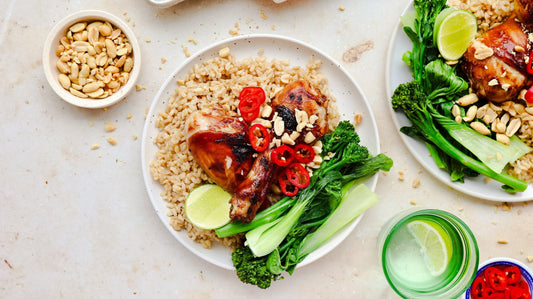 Sticky Ginger Chicken with Greens