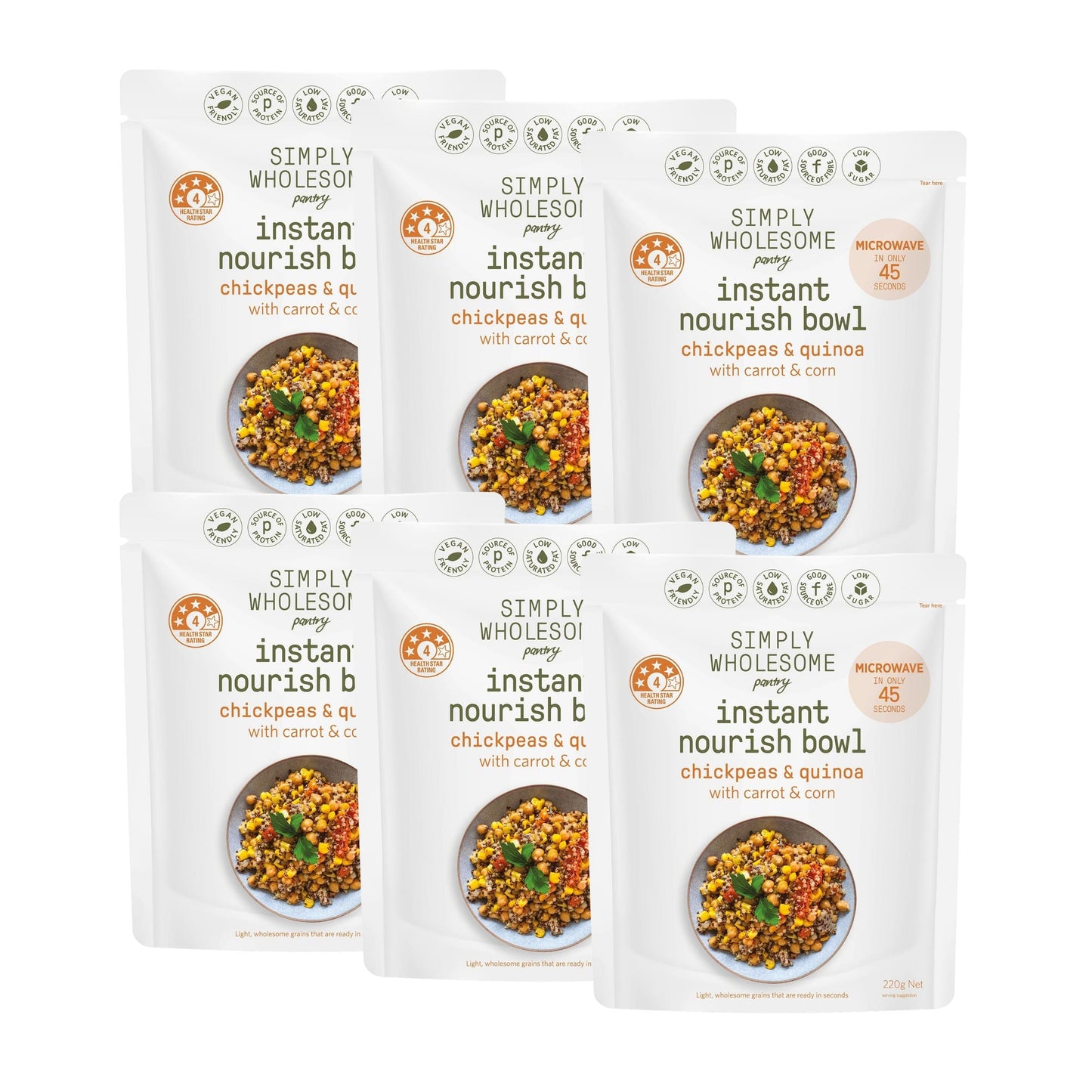 Nourish Bowl Chickpeas & Quinoa with Carrot & Corn - 6 Pack Bundle