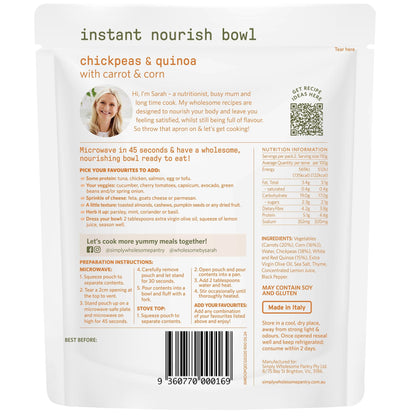 Nourish Bowl Chickpeas & Quinoa with Carrot & Corn - 6 Pack Bundle