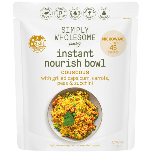 Nourish Bowl Couscous with Grilled Capsicum, Carrots, Peas & Zucchini - 6 Pack Bundle