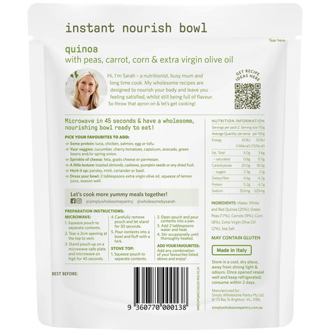 Quinoa with Peas, Carrot, Corn Nourish Bowl
