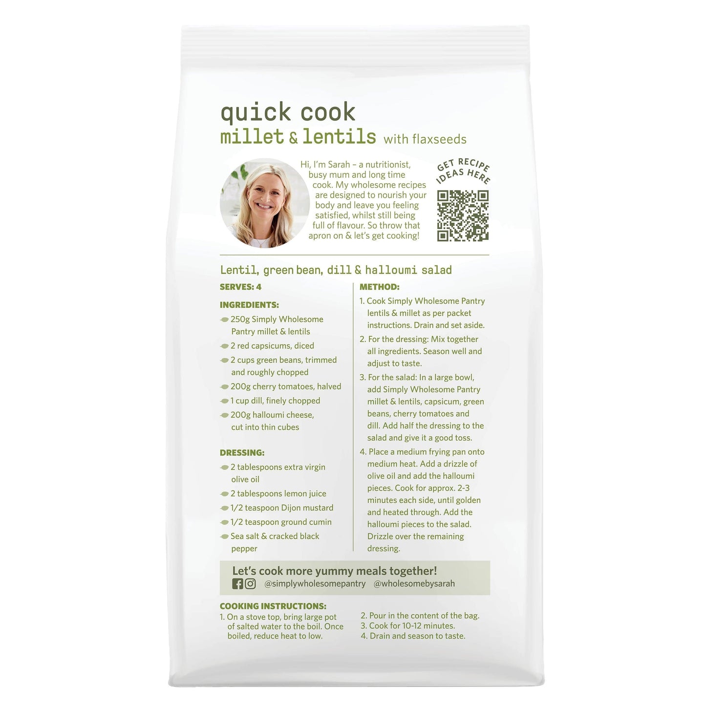 Quick Cook Grains Millet & Lentils- 8 Pack Bundle