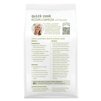 Quick Cook Grains Millet & Lentils- 8 Pack Bundle