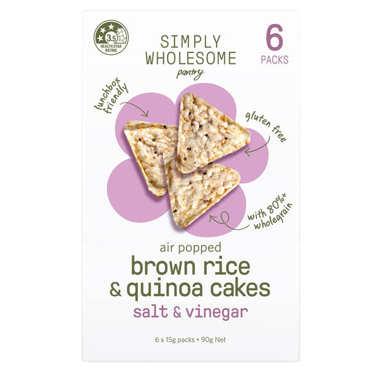 Air Popped Rice & Quinoa Cakes Salt & Vinegar - 6 Pack Bundle