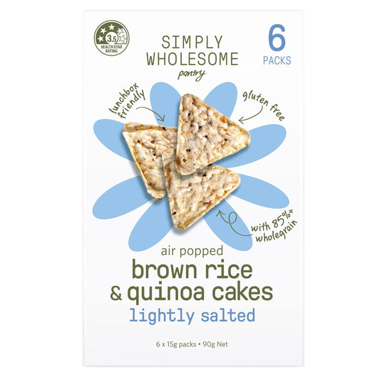 Air Popped Rice & Quinoa Cakes Lightly Salted - 6 Pack Bundle