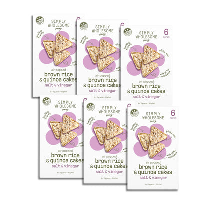 Air Popped Rice & Quinoa Cakes Salt & Vinegar - 6 Pack Bundle